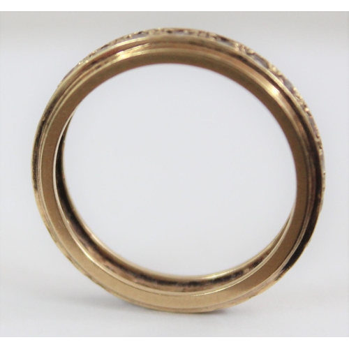 1127 - 9ct gold and white stone eternity ring, approx size P, approx 2.95g gross, unmarked but XRF tested a... 