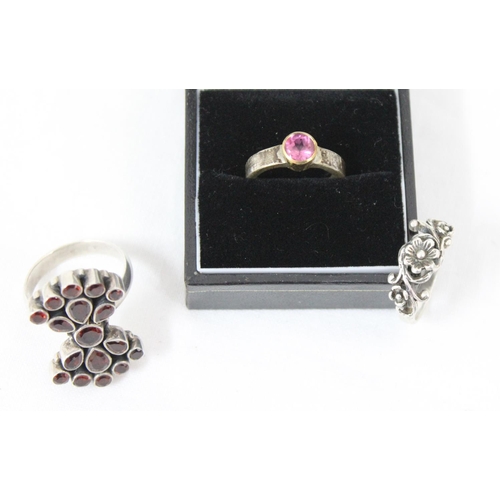 1139 - Qty of assorted silver jewellery to inc a retro silver ring in box, a silver and agate stone set bra... 