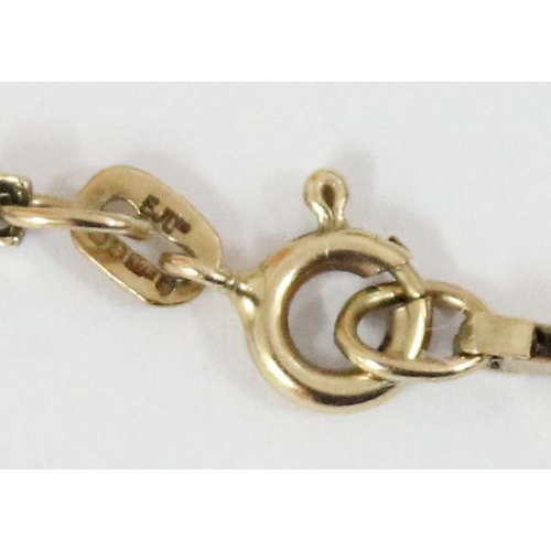 1150 - A 9ct gold retro necklace, approx 46cm long, approx 6.49g gross, marked to clasp and XRF confirmed