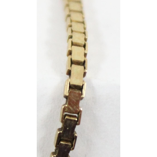 1150 - A 9ct gold retro necklace, approx 46cm long, approx 6.49g gross, marked to clasp and XRF confirmed