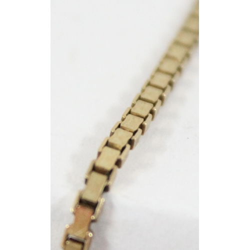 1150 - A 9ct gold retro necklace, approx 46cm long, approx 6.49g gross, marked to clasp and XRF confirmed