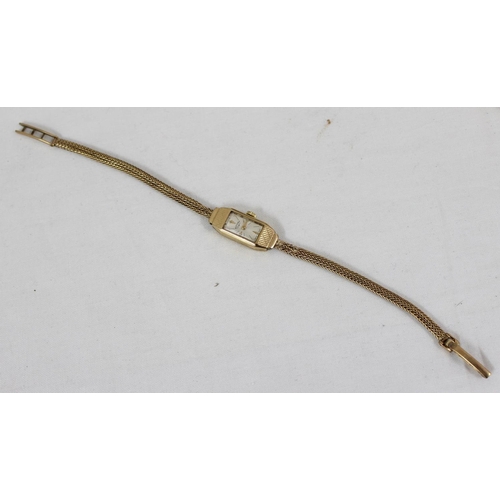 1306 - 9ct gold cased Rotary watch with 9ct gold strap, marked for Birmingham 1964, approx 9.51g gross inc ... 