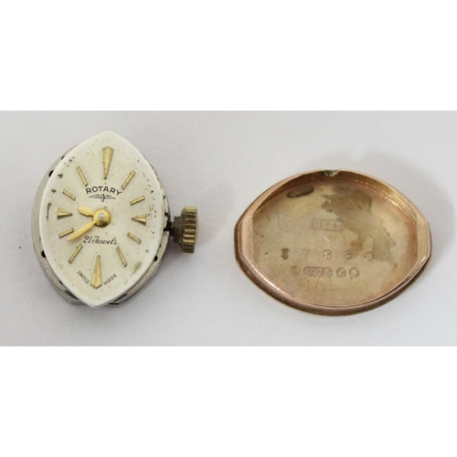 1307 - A 9ct gold cased ladies Rotary watch on rolled gold strap, case marked for London 1961, approx 9.83g... 