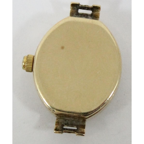 1311 - 9ct gold cased ladies Sovereign watch with stone set 9ct gold strap, strap unmarked but XRF confirme... 