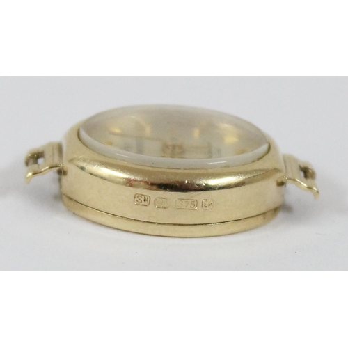 1311 - 9ct gold cased ladies Sovereign watch with stone set 9ct gold strap, strap unmarked but XRF confirme... 