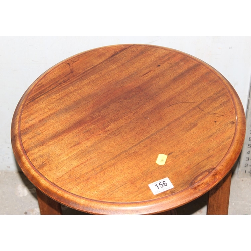 156 - A small vintage circular wooden side table, approx 48cm in diameter