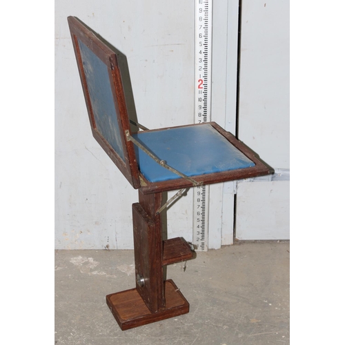 165 - An unusual vintage folding wooden travelling chair, likely early-mid 20th century