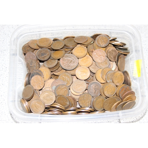 1210 - Qty of assorted British copper coins, mainly 20th century, approx 9.4kg gross