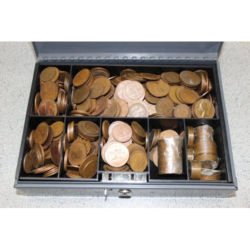 1210 - Qty of assorted British copper coins, mainly 20th century, approx 9.4kg gross