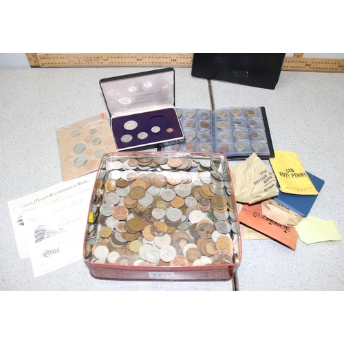 1211 - Qty of assorted mixed coins, mainly British, some in albums etc, approx 5.9kg gross