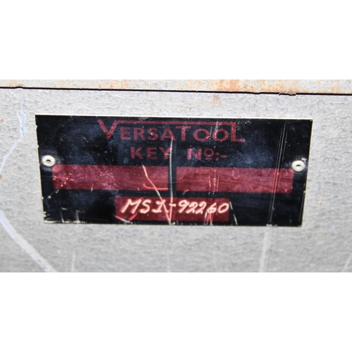 125 - Versatool metal workshop cabinet with wooden top