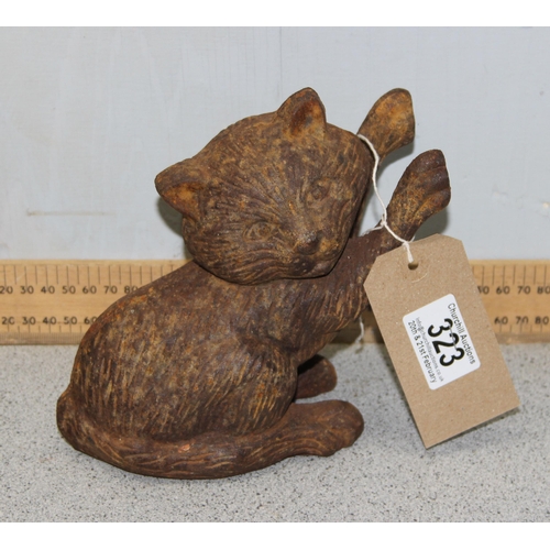 323 - Cast iron model of a cat