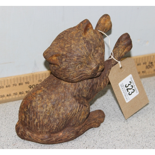 323 - Cast iron model of a cat