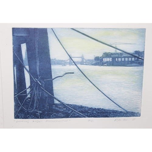 384 - Peter Chase (XX), Evening Light Rotherhithe, limited edition print no 7/50, signed in pencil and dat... 