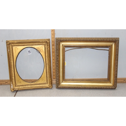 421 - 2 antique gilt picture frames