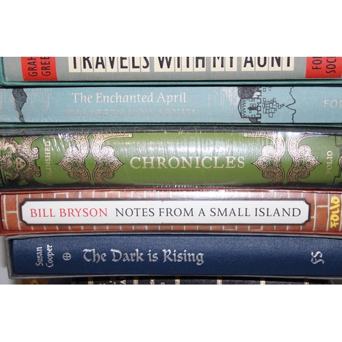 521 - Folio Society books - selection of travel and adventure books to include P.D. James and Bill Bryson