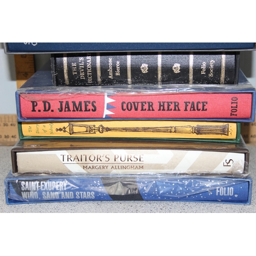 521 - Folio Society books - selection of travel and adventure books to include P.D. James and Bill Bryson