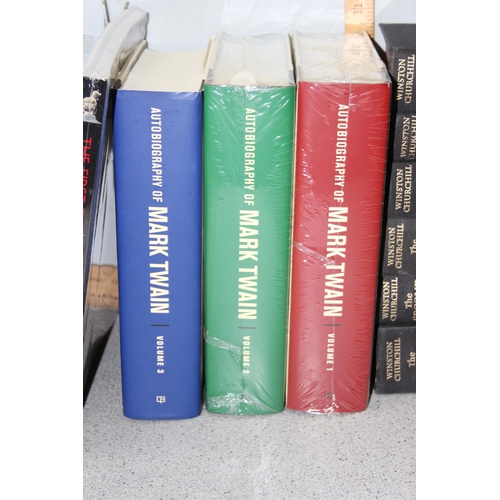 533 - Folio Society books - set of 6 The Second World War by Winston Churchill (first edition), Mark Twain... 