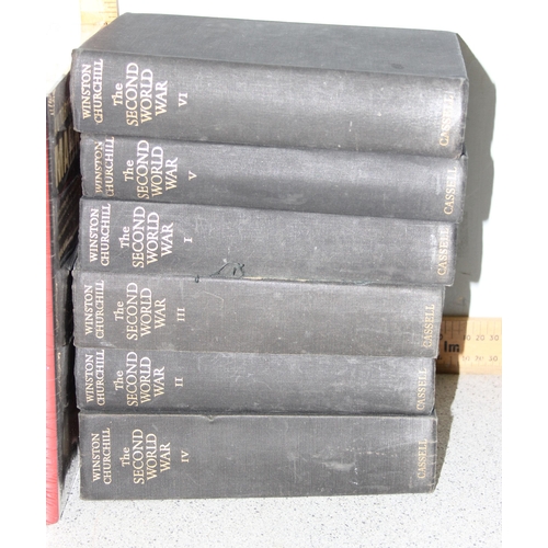 533 - Folio Society books - set of 6 The Second World War by Winston Churchill (first edition), Mark Twain... 