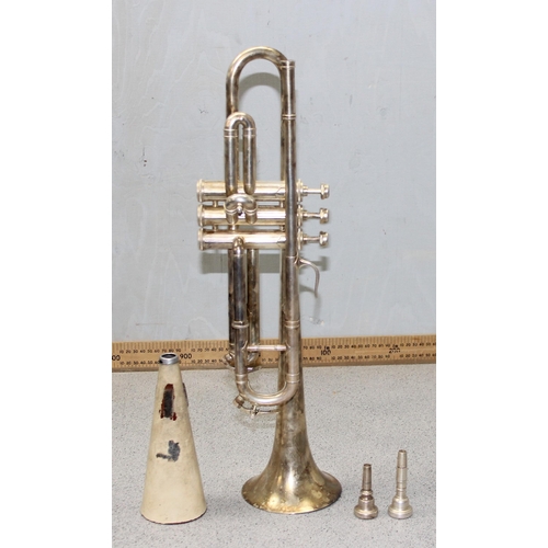 601 - An early 20th century silver plated trumpet 