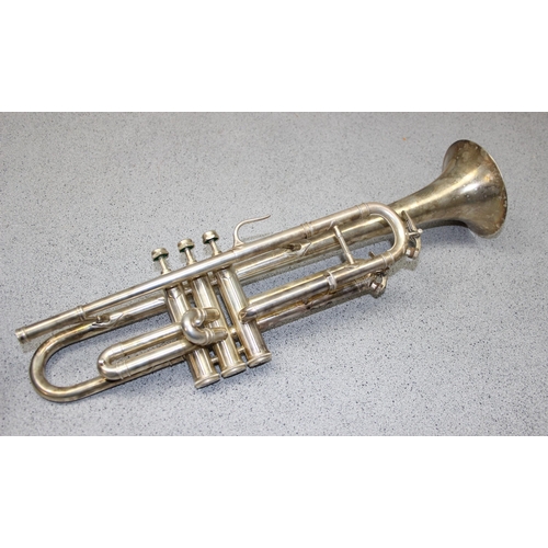 601 - An early 20th century silver plated trumpet 