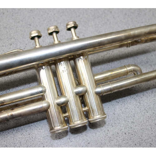 601 - An early 20th century silver plated trumpet 