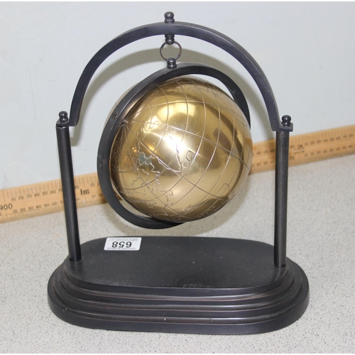 658 - Brass table globe