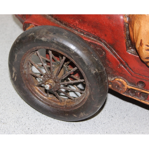 1528 - A large model of an early 20th century sports car, approx 70cm long