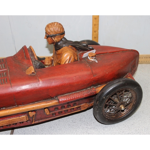 1528 - A large model of an early 20th century sports car, approx 70cm long