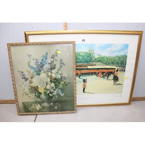 455 - Terence Cuneo signed limited edition print numbered 527/850 entitled 'trooping the colour', and one ... 