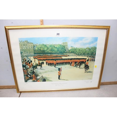 455 - Terence Cuneo signed limited edition print numbered 527/850 entitled 'trooping the colour', and one ... 