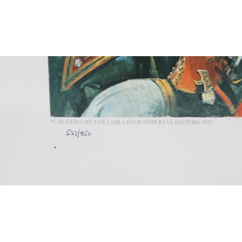 455 - Terence Cuneo signed limited edition print numbered 527/850 entitled 'trooping the colour', and one ... 