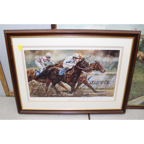 456 - 4 limited edition sporting caricature prints all signed 'Ace' & 2 further horse racing related print... 