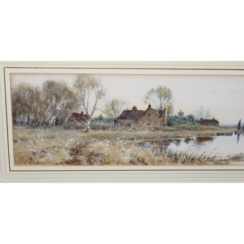 460 - Robert Winchester Fraser (British, 1848-1906) 'On the Waveney, Suffolk' watercolour. Signed lower ri... 