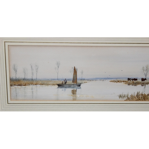 461 - Robert Winchester Fraser (British, 1848-1906), 'Near Ely' watercolour, signed lower right, approx 73... 