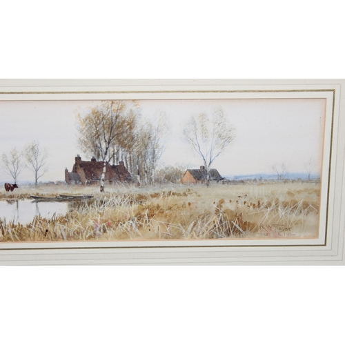 461 - Robert Winchester Fraser (British, 1848-1906), 'Near Ely' watercolour, signed lower right, approx 73... 