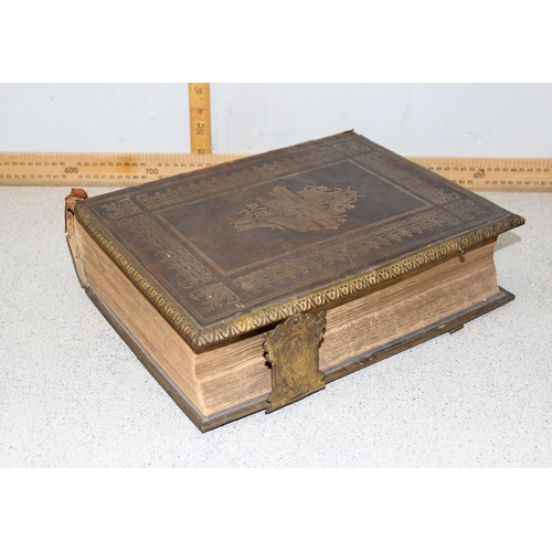 542 - A 19th century leather bound family bible