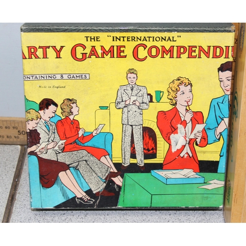 1518 - 1940’s boxed eight party game compendium, a ‘Parkers’ Wooden nostalgia edition Cluedo game, and a re... 