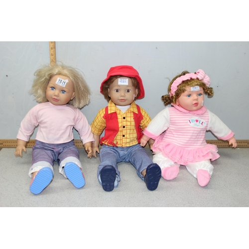 1521 - 3 large vintage collectors dolls to include Zapf creation