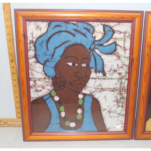 451 - 2 batik prints of Gambian women in tribal dress