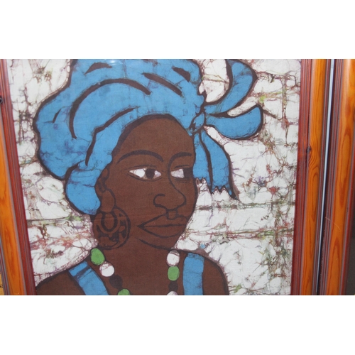 451 - 2 batik prints of Gambian women in tribal dress