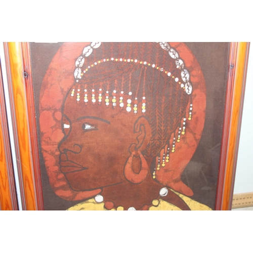 451 - 2 batik prints of Gambian women in tribal dress