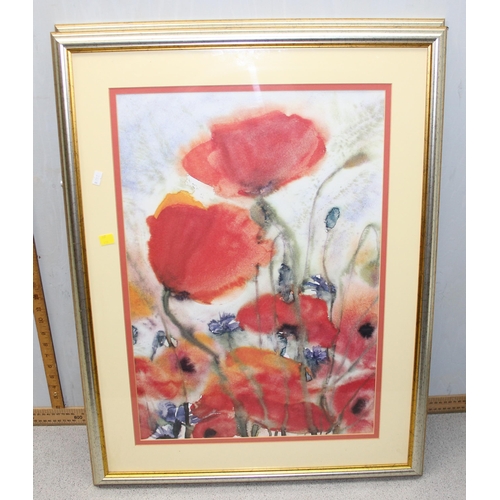 452 - 4 large prints of poppies, approx. 80cm x 60cm