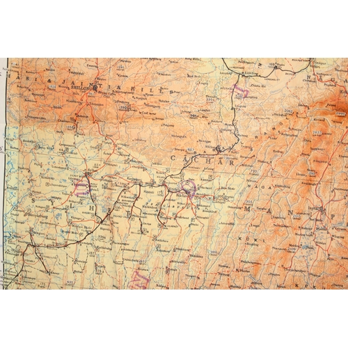 1434 - A Second World War Period 1944 dated British RAF pilot's silk scarf escape and evasion map, double-s... 