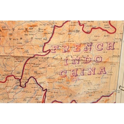 1434 - A Second World War Period 1944 dated British RAF pilot's silk scarf escape and evasion map, double-s... 