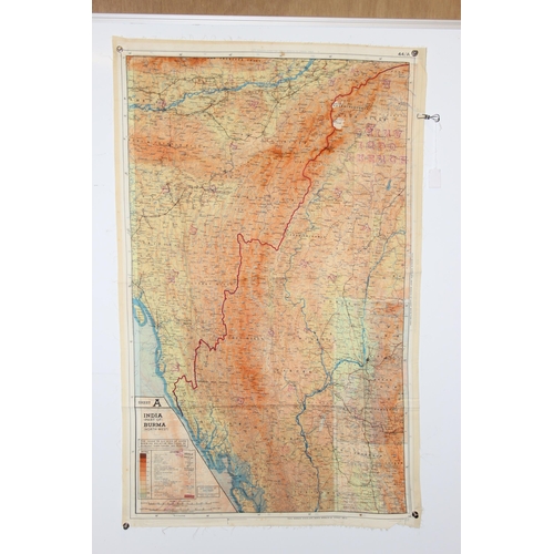 1434 - A Second World War Period 1944 dated British RAF pilot's silk scarf escape and evasion map, double-s... 