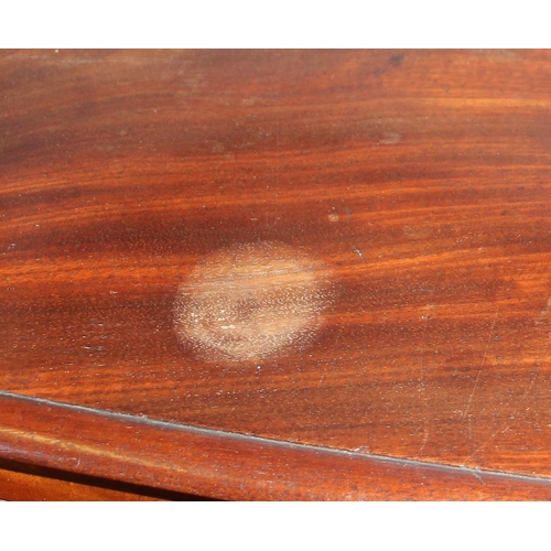 167 - A Victorian mahogany bow fronted 2 over 3 chest of drawers with bun handles, approx 107cm wide