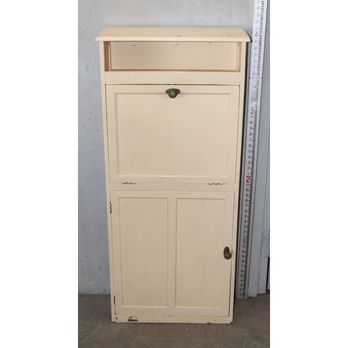 169 - An unusual early 20th century wash cabinet with metal fittings, likely off a ship or a military camp... 