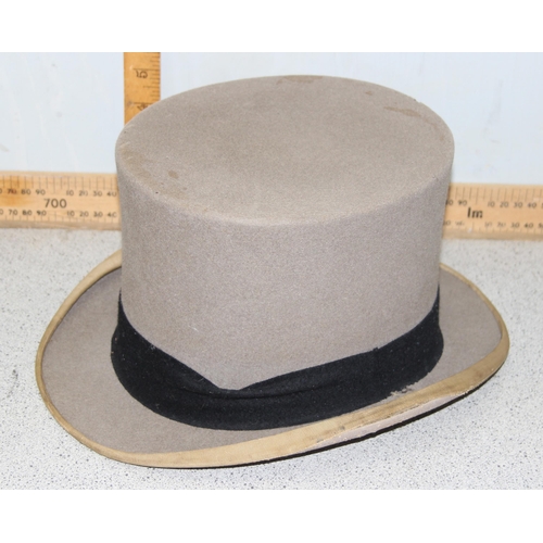 213 - A vintage top hat by Walter Barnard & Son of London, marked size 7 1/8, in vintage hat box