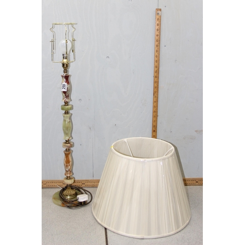 259 - A large retro onyx table lamp with shade